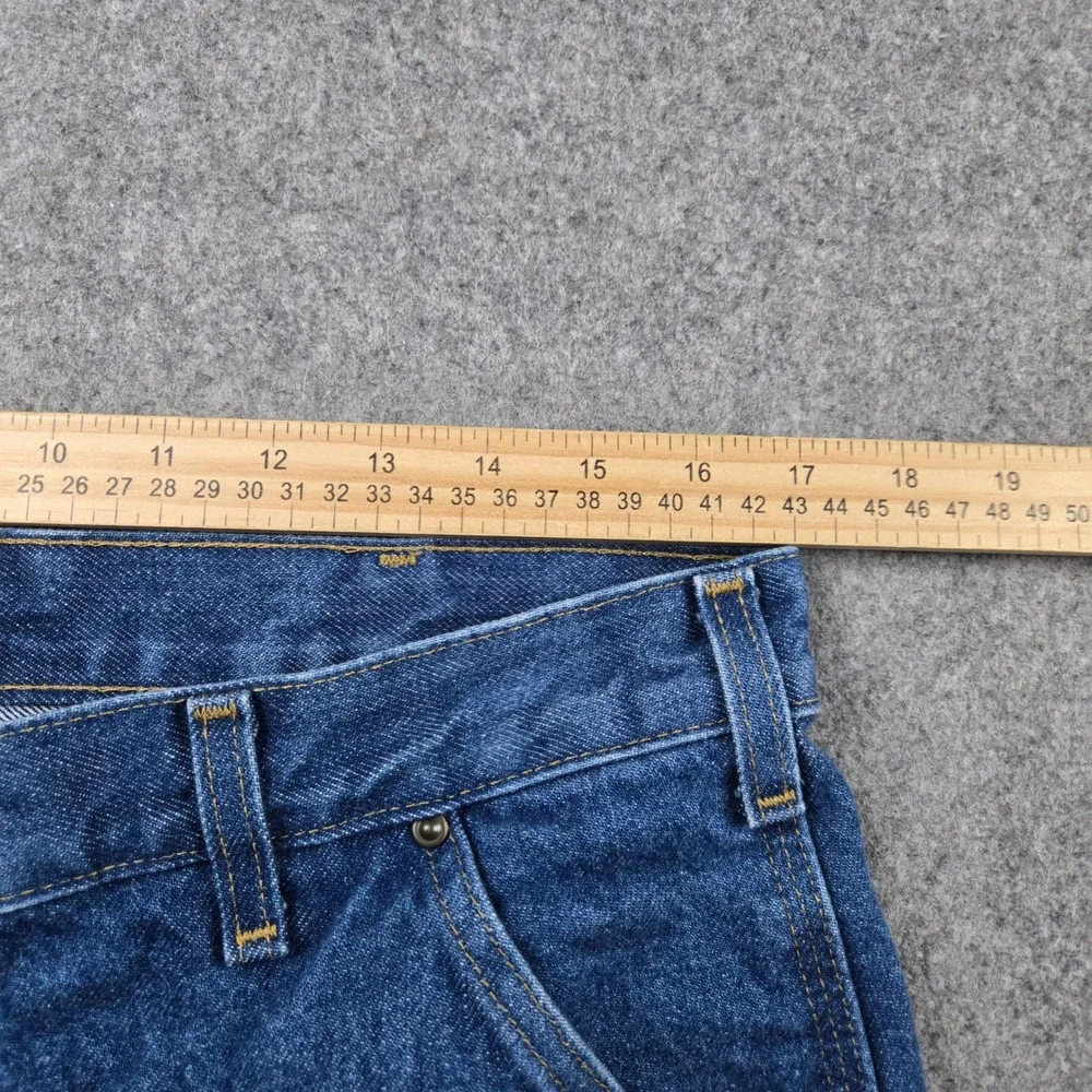 Carhartt Double Knee Jeans Mens 34x30 Blue Loose Fit Carpenter Utility B73-DST